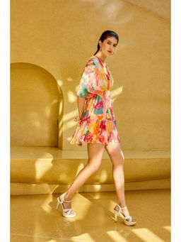 MANDIRA WIRK - Multi Rush Short Dress