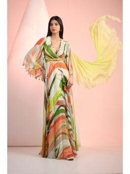 MANDIRA WIRK - Green Summer Ombre Dress