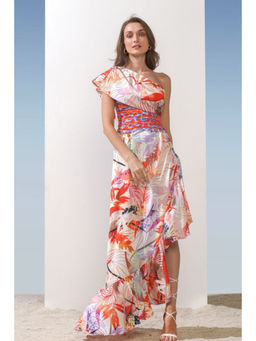 MANDIRA WIRK - Women Multi-Color Satin Printed Maxi Dress