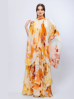 MANDIRA WIRK - Apricot Crush Embroidered Maxi Dress