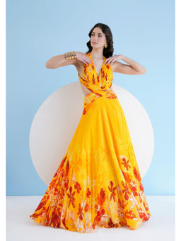 MANDIRA WIRK - Yellow Orchid Maxi Dress
