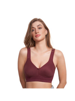 Bralux - Minimizer Wireless Non Padded Full Coverage Wine T-Shirt Bra