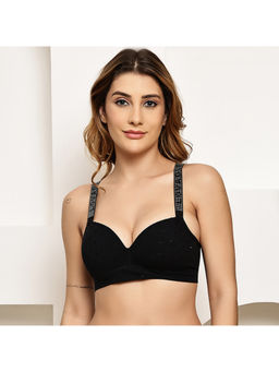 PrettyCat - Women Lightly Padded T-Shirt Bra With Rhinestone Strap