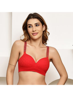 PrettyCat - Women Lightly Padded T-Shirt Bra With Rhinestone Strap