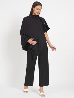 AUJJESSA - Black Maternity Feeding Shrug