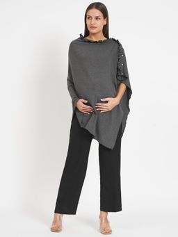 AUJJESSA - Grey Maternity Feeding Shrug