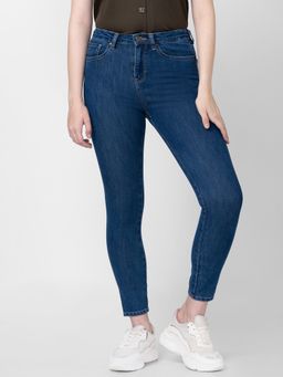 Spykar - Women Mid Blue Cotton Super Skinny Ankle Length Jeans (alexa)