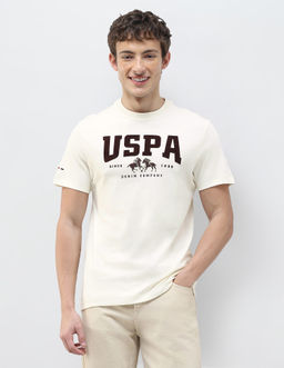 U.S. Polo Assn. Denim Co. - White Brand Printed Slim Fit T-Shirt