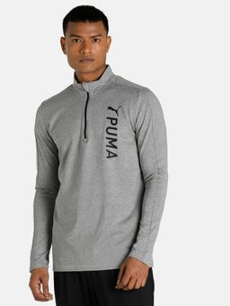 Puma - Train Fit Polyspan 1-2 Zip Men Gray T-shirt