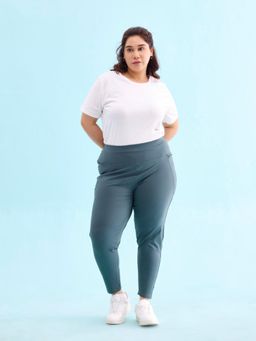 Go Colors - Womens Solid Olive Green Nylon Fitness Tights