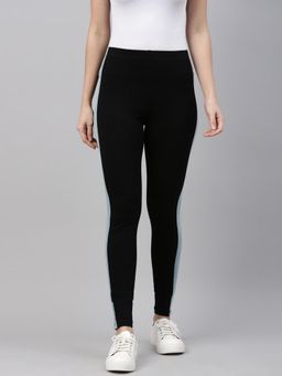 Go Colors - Cotton Stretch Yoga & Gym Pants With Pockets For Women | Breathable, High Waist, Black