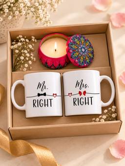 VIRAASI - Mandala Candle Tin Mr Mrs Gift Set