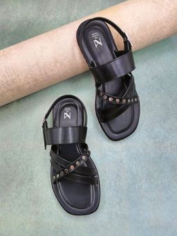 The Madras Trunk - Arlo Sandals In Black
