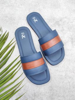 The Madras Trunk - Zayn Sandals In Dark Blue