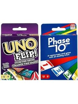 Mattel - Flip and Phase 10 Card Game Card Games (Pack Of 2) (3-4 Years)