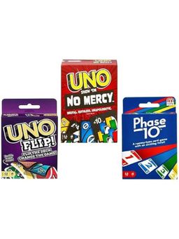 Mattel - No Mercy, Flip and Phase 10 Card Games (Pack Of 3) (3-4 Years)