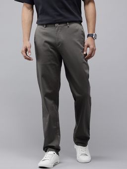 GENIPS - Grey Men Cotton Relaxed Fit Causal Trouser