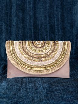 Peora - Womens Handmade Evening Fashion Peach Clutch with Detachable Strap