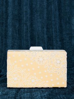 Peora - Womens Handmade Evening Stylish Bridal Yellow Clutch with Detachable Strap