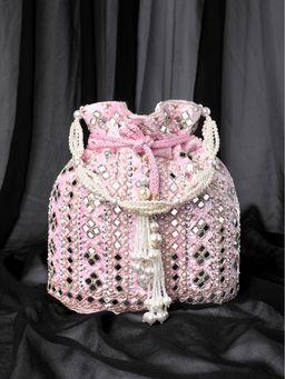 Peora - Womens Handmade Evening Pink Potli Bag