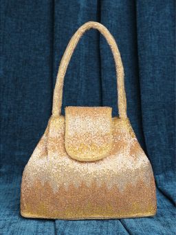 Peora - Womens Handmade Evening Ethnic Bridal Golden Handbag