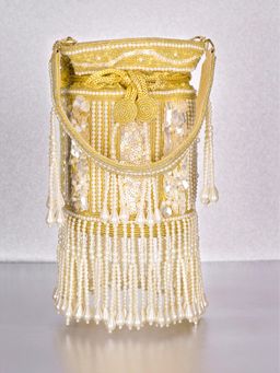 Peora - Womens Fancy Evening Golden Ethnic Embellished Potli Bag