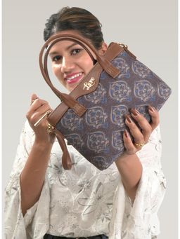 LIVRO - Womens Blue Vegan Leather Sling Bag with Handle