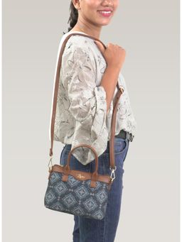 LIVRO - Womens Blue Vegan Leather Sling Bag with Handle