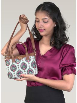 LIVRO - Womens White Vegan Leather Sling Bag with Handle