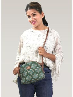 LIVRO - Womens White Vegan Leather Floral Printed Sling Bag