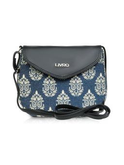 LIVRO - Womens Black Vegan Leather Sling Bag with Adjustable Strap