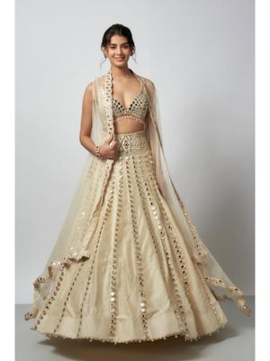 Shravani ivory lehenga and cape set main image 0