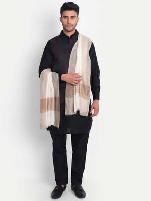 Châle Pashmina Homme Zamour - Laine, 2.5m X 2.5m, Style Ethnique Et Élégant
