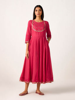 Ancestry - Gulmarg Floral Embroidered Dress