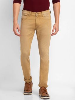 Spykar - Sand Cotton Slim Fit Narrow Length Jeans for Men (skinny)