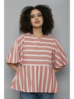 Allen Solly - Pink Stripes Round Neck Top