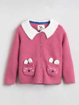 Hopscotch - Kitty Embellished Collared Neck Sweater