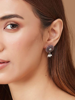 Fabindia - Women Pink Floral Drop Earrings