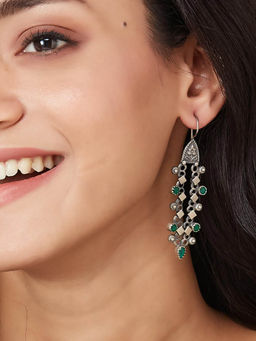 Fabindia - Women Green Dangler Earrings