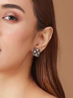Fabindia - Women Pink Stone Stud Earrings