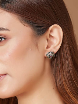 Fabindia - Women Stylish Floral Pink Stone Stud Earrings