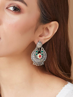 Fabindia - Women Multi-Color Metal Chandbali Earrings