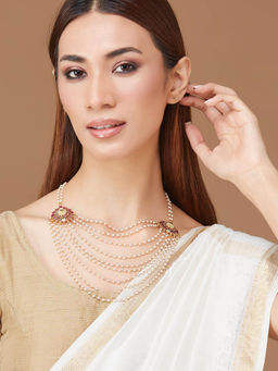 Fabindia - Women Metal Multi Layered Pearl Necklace