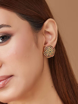 Fabindia - Women Pink Metal Stud Earrings