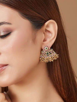 Fabindia - Women Multi-Color Metal Drop Earrings
