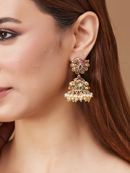 Fabindia - Women Multi-Color Metal Jhumka Earrings