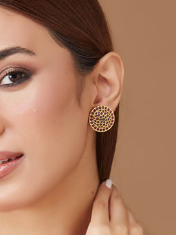 Fabindia - Women Pink Metal Big Stud Earrings
