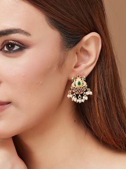 Fabindia - Women Multi-Color Metal Drop Earrings