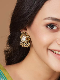 Fabindia - Women White Metal Drop Earrings