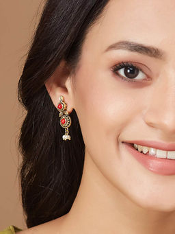 Fabindia - Women Red Metal Dangler Earrings